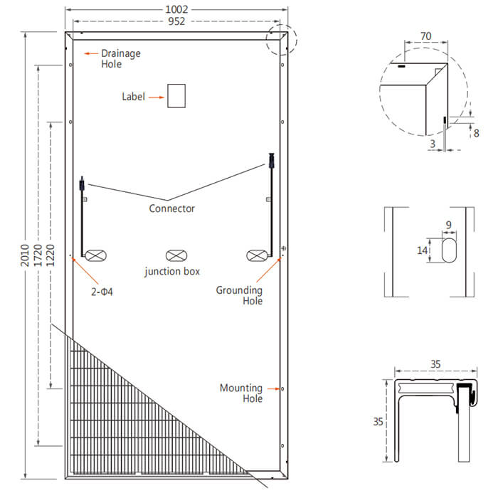 400w half cell Drawing