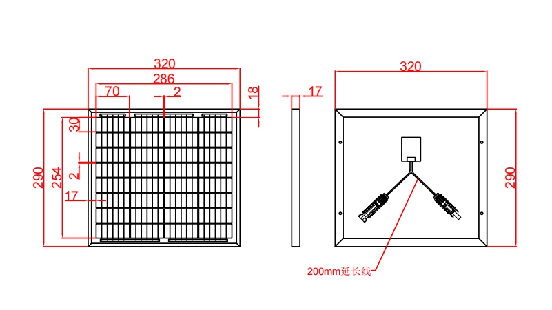 15w solar panel drawing