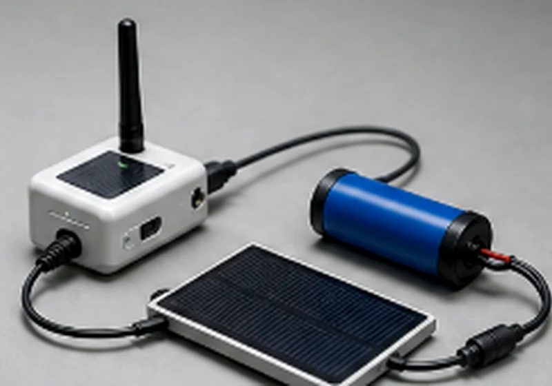Solar panel matched with IoT device and battery system