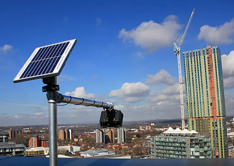 solar panel for outdoor security and surveillance device